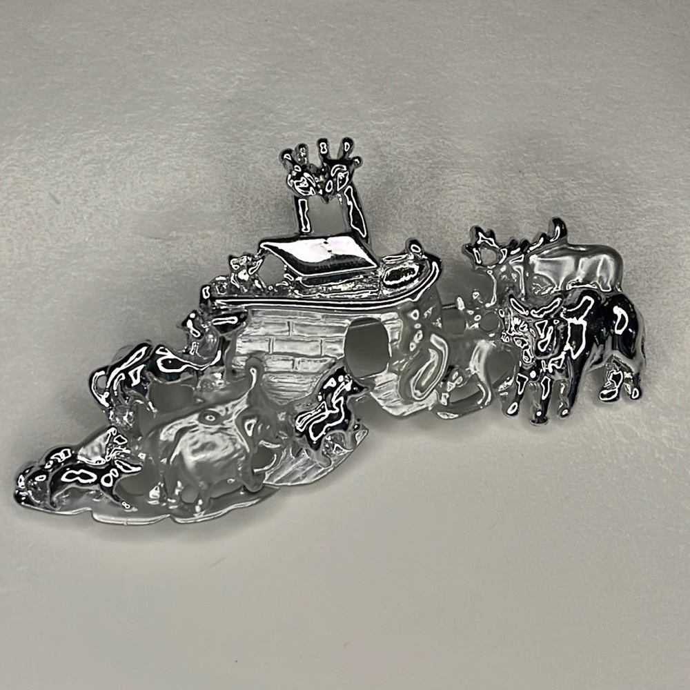 AJC American Jewelry Company silver Noah’s Ark brooch lapel pin